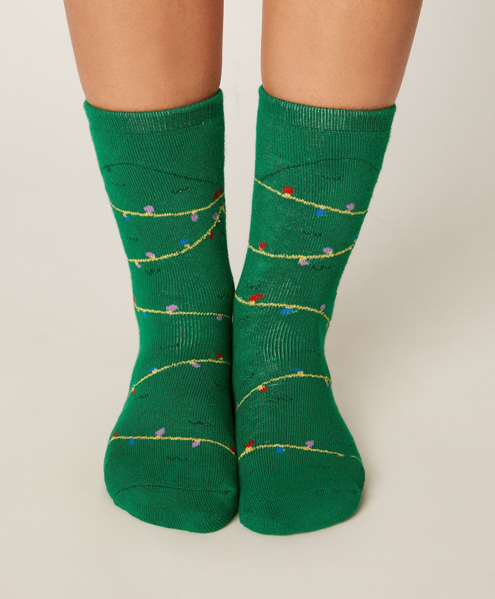 1 пара носков «Новогодний носок для елки» ЗЕЛЕНЫЙ Oysho