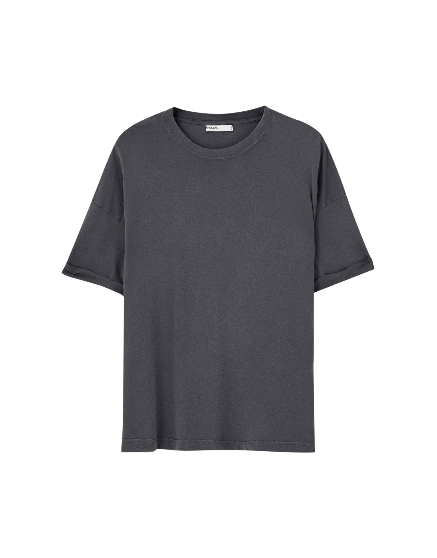 Базовая цветная футболка свободного кроя АНТРАЦИТОВО-СЕРЫЙ Pull & Bear