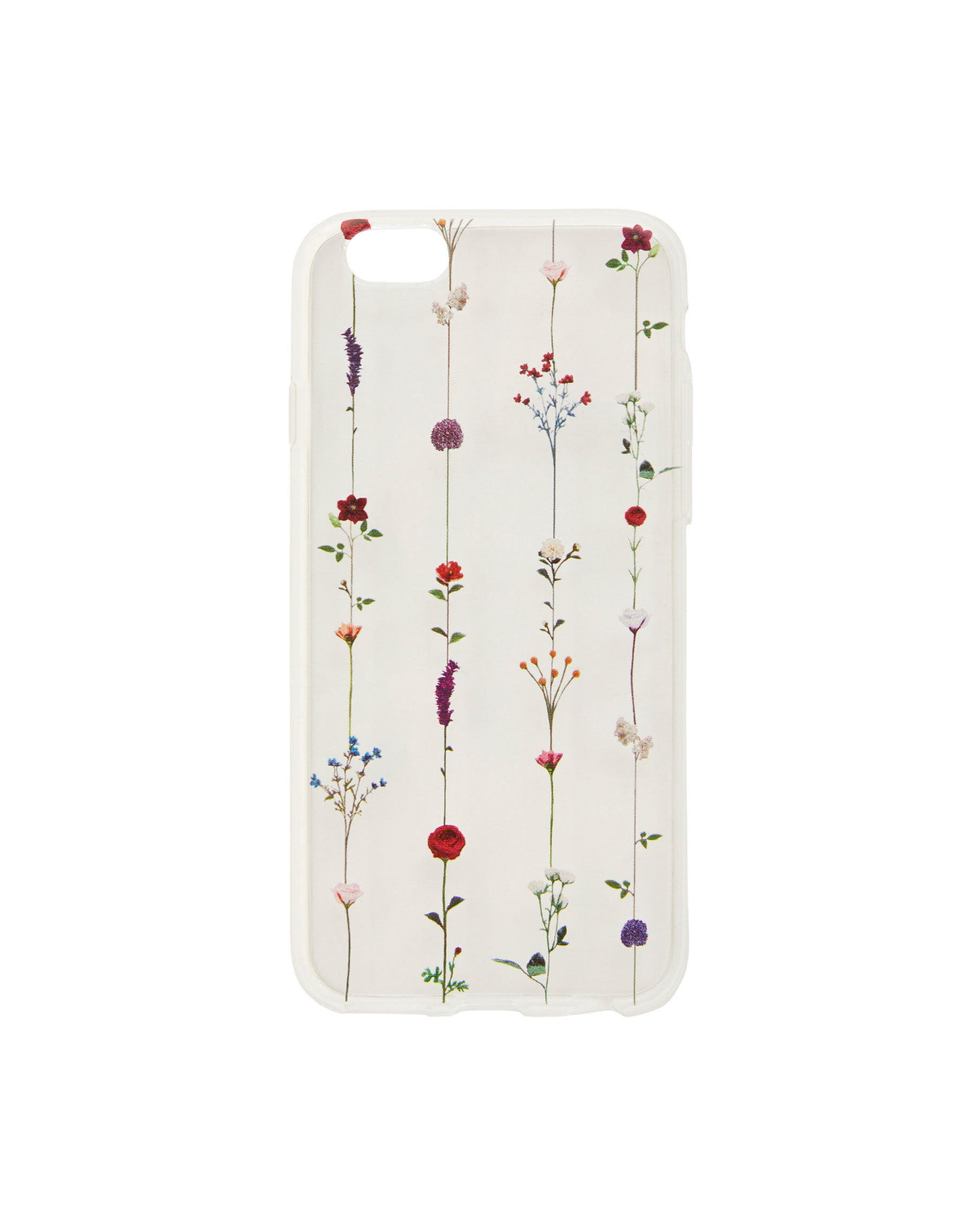 Прозрачный чехол для смартфона, с цветочным принтом ЗЕЛЕНЫЙ Pull & Bear