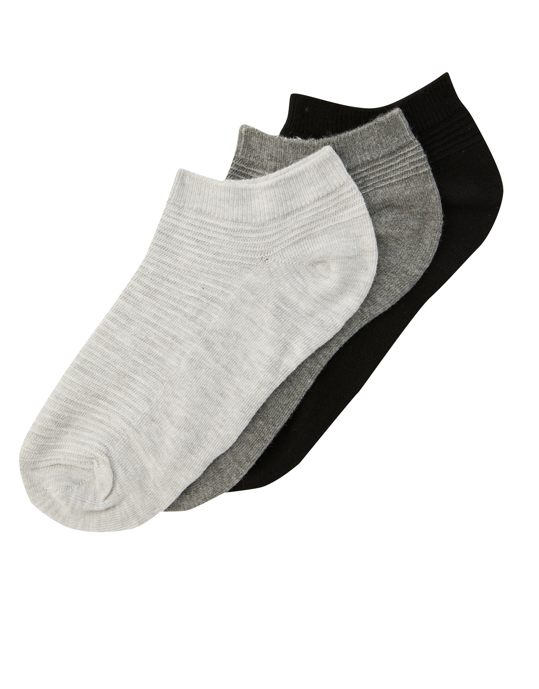 Набор из 3 пар носков с рельефным узором Серый Pull & Bear