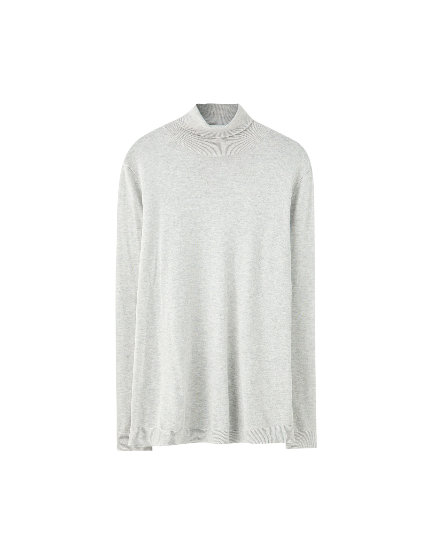 Серый Базовый цветной свитер с высоким воротником Pull & Bear