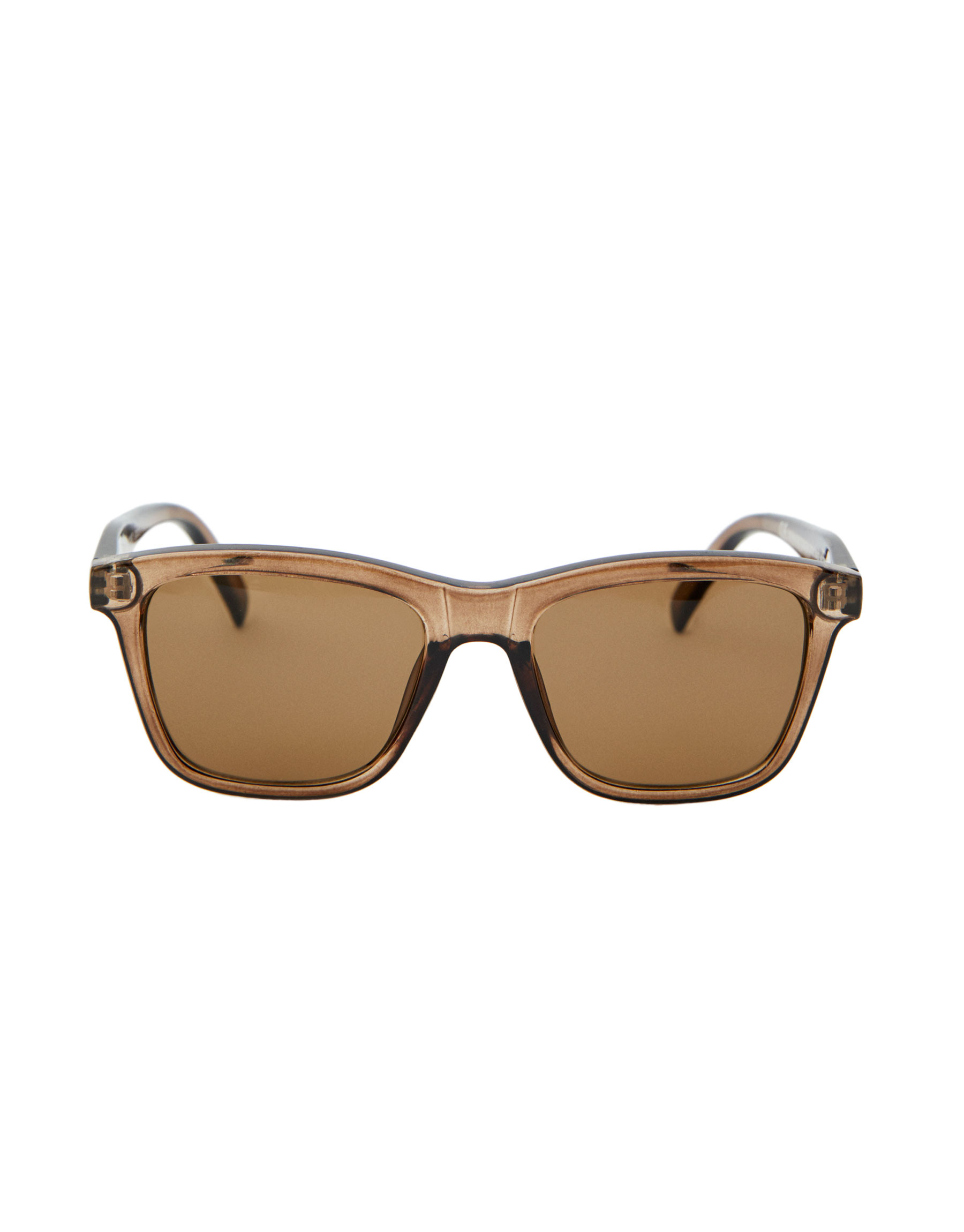 Солнцезащитные очки в квадратной коричневой оправе КОРИЧНЕВЫЙ Pull & Bear