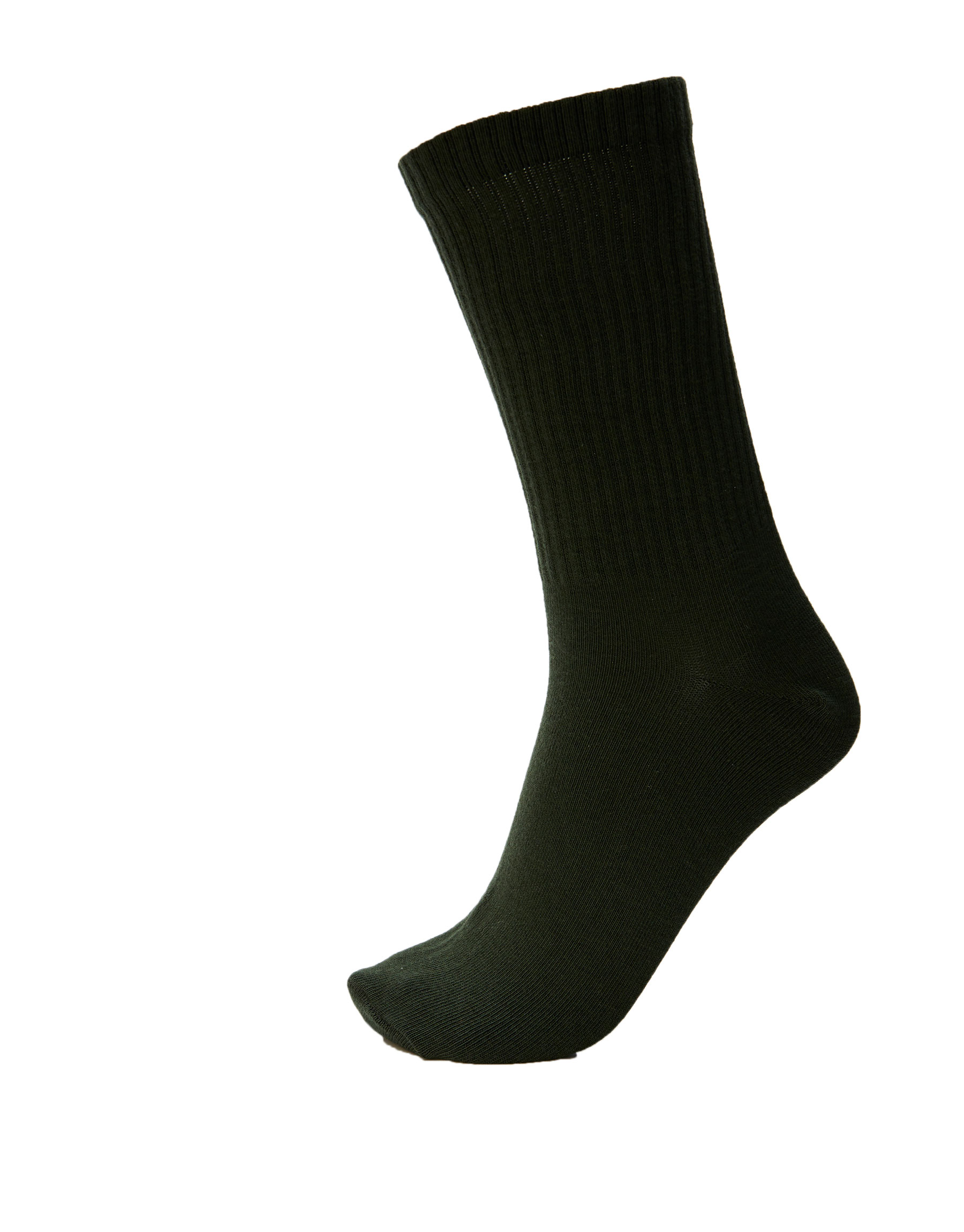 Цветные спортивные носки из рифленого трикотажа ТЕМНЫЙ ХАКИ Pull & Bear