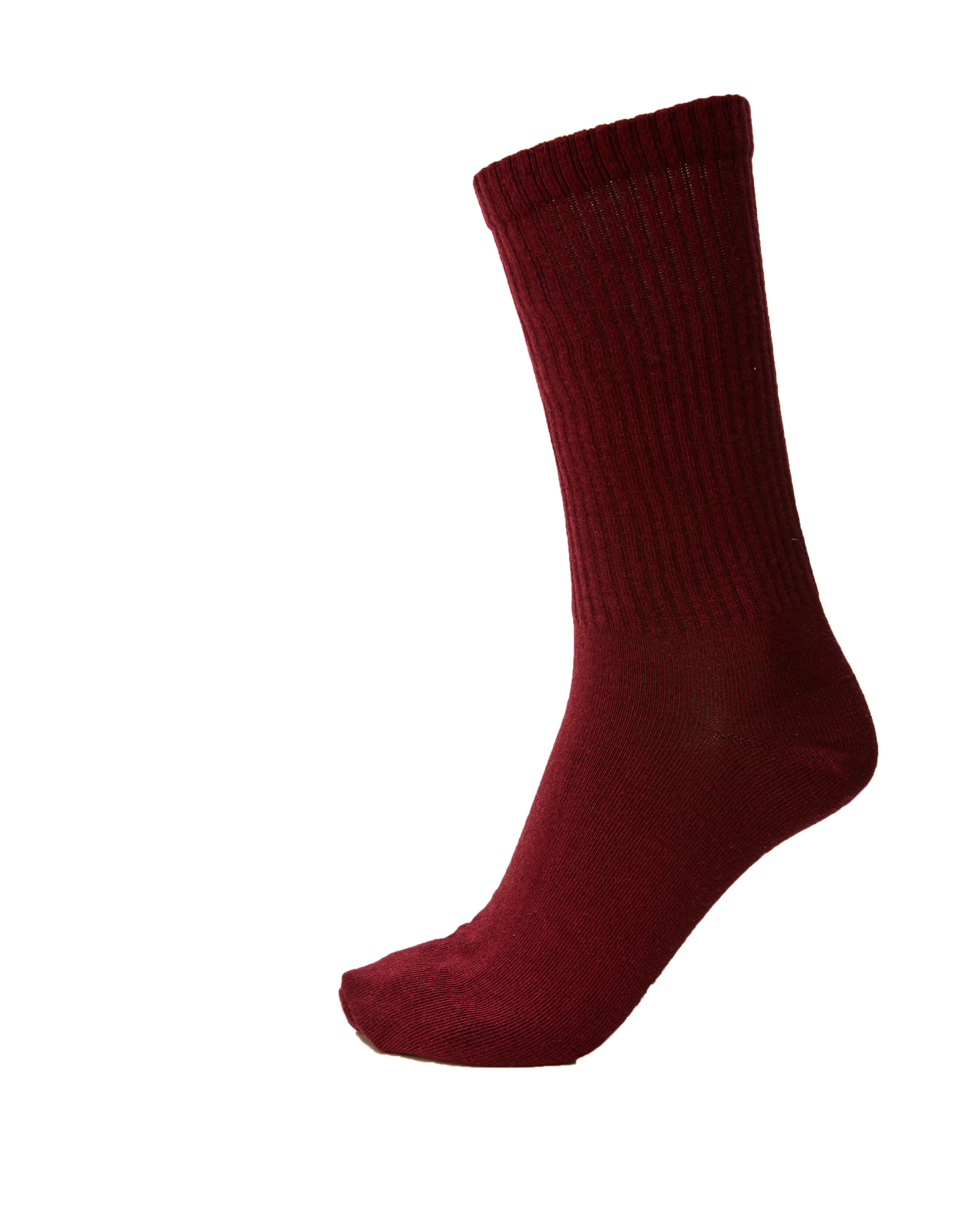 ЦВЕТ БУРГУНДСКОГО ВИНА Цветные спортивные носки из рифленого трикотажа Pull & Bear