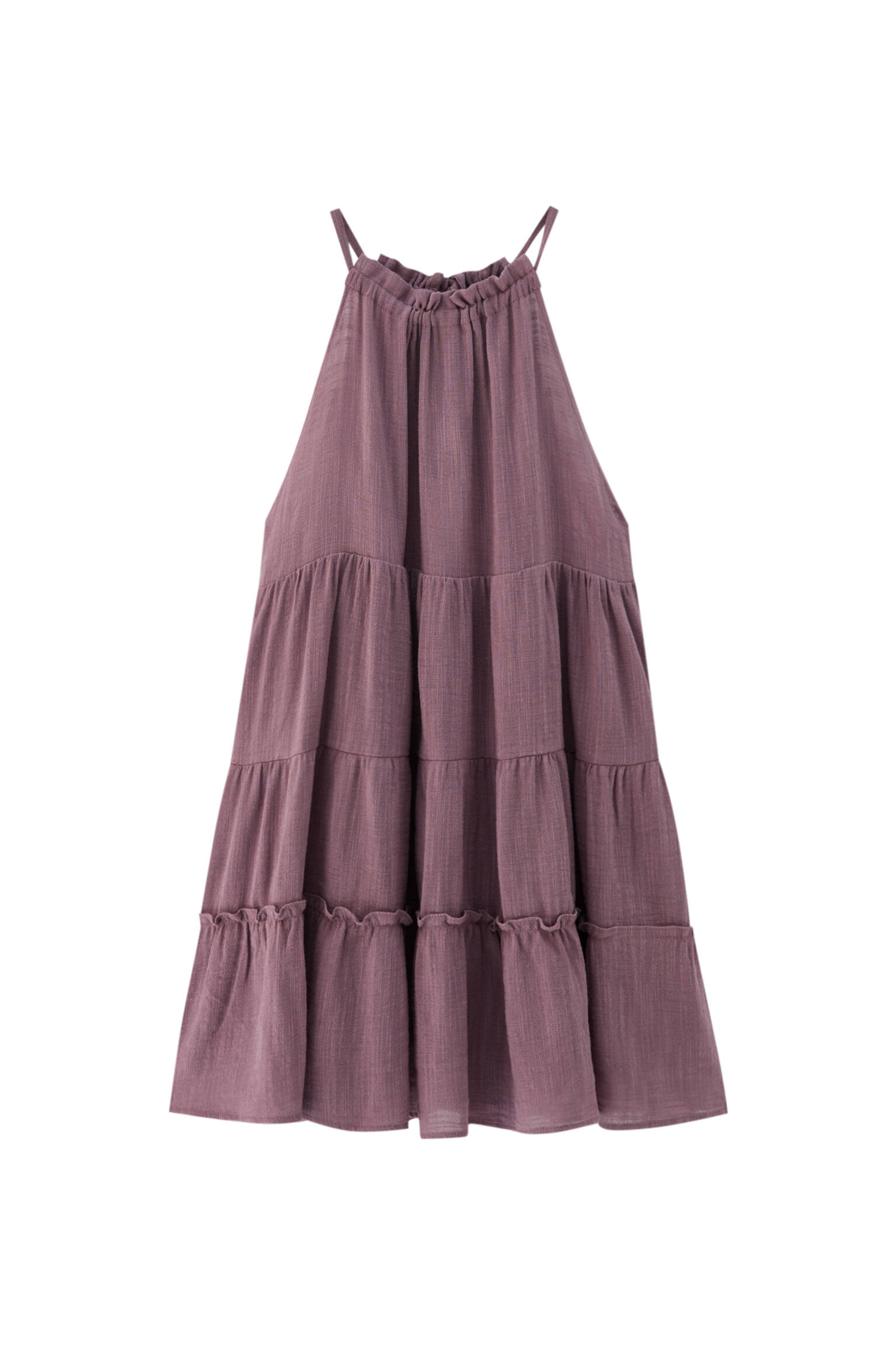 Платье мини с вырезом халтер СИРЕНЕВЫЙ Pull & Bear