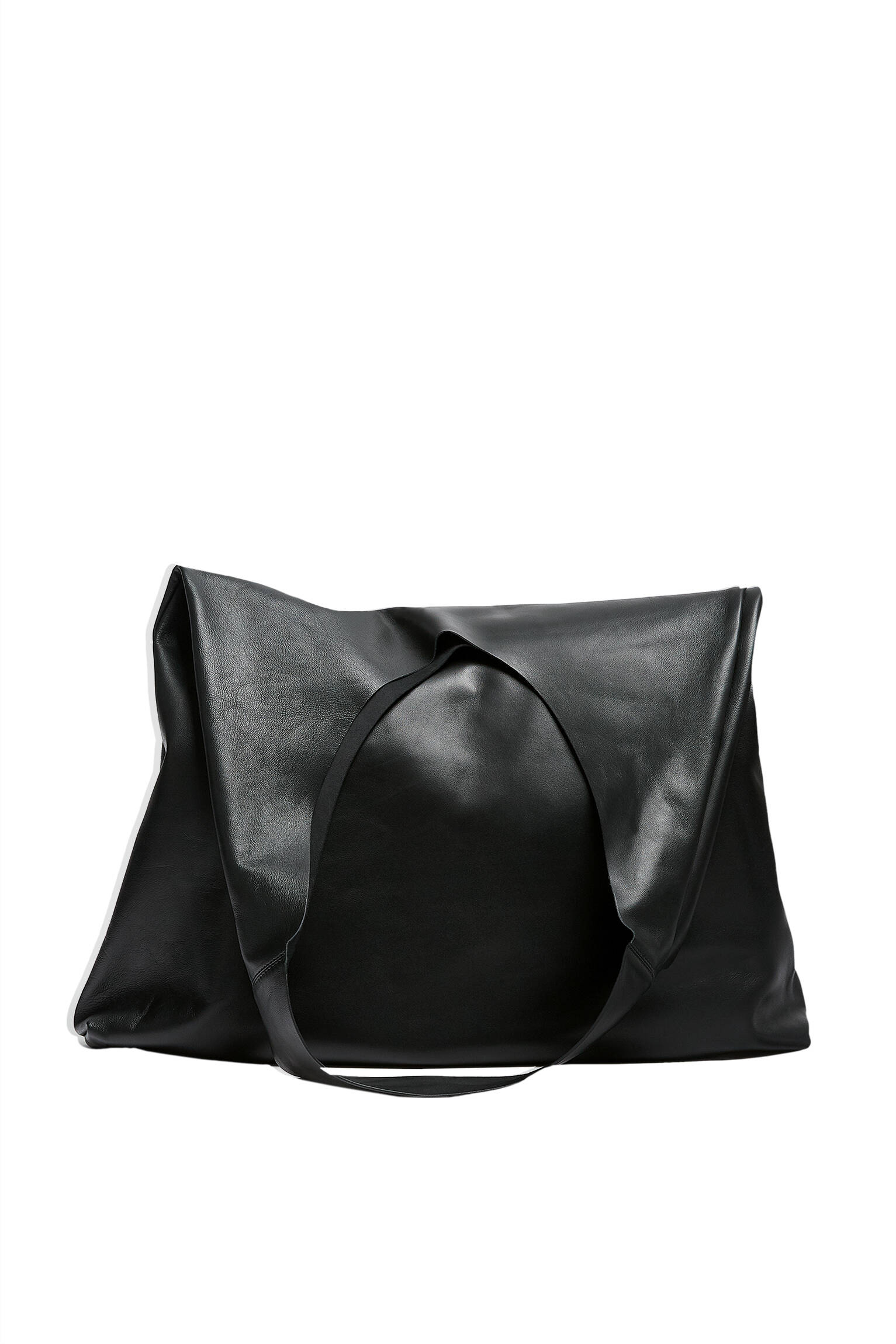Объемная сумка-шопер из кожи - Лимитированная коллекция ЧЕРНЫЙ Pull & Bear