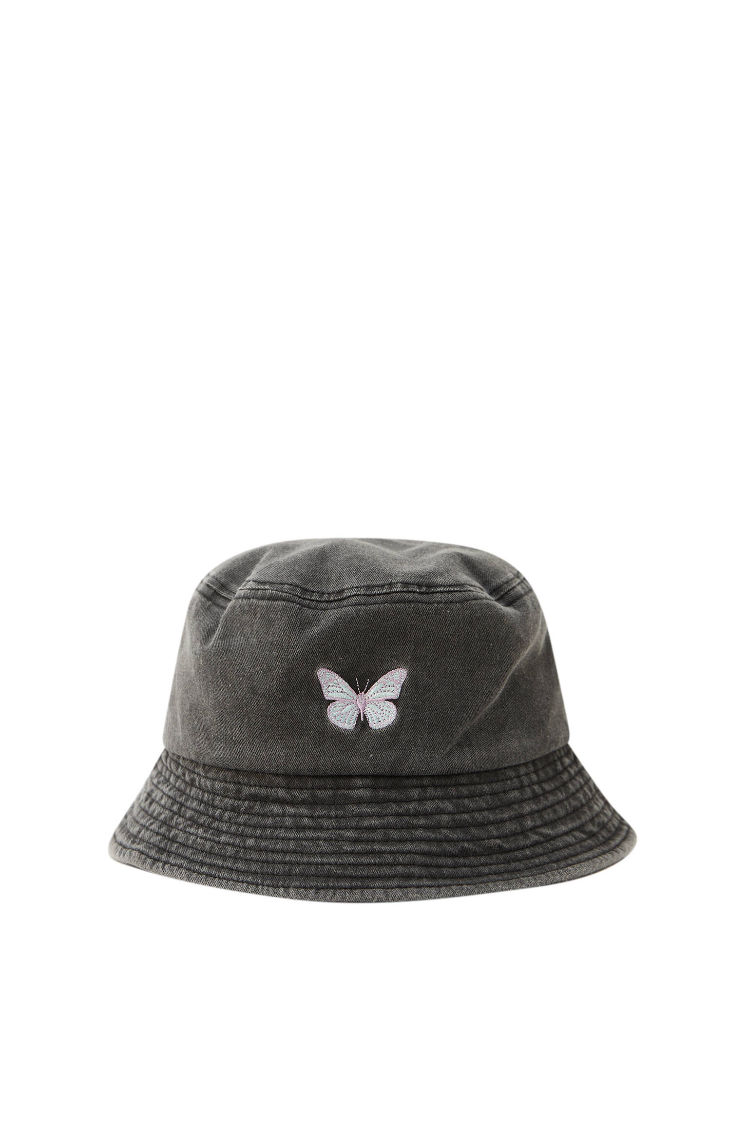 Шляпа с вышивкой «Бабочка» ЧЕРНЫЙ Pull & Bear