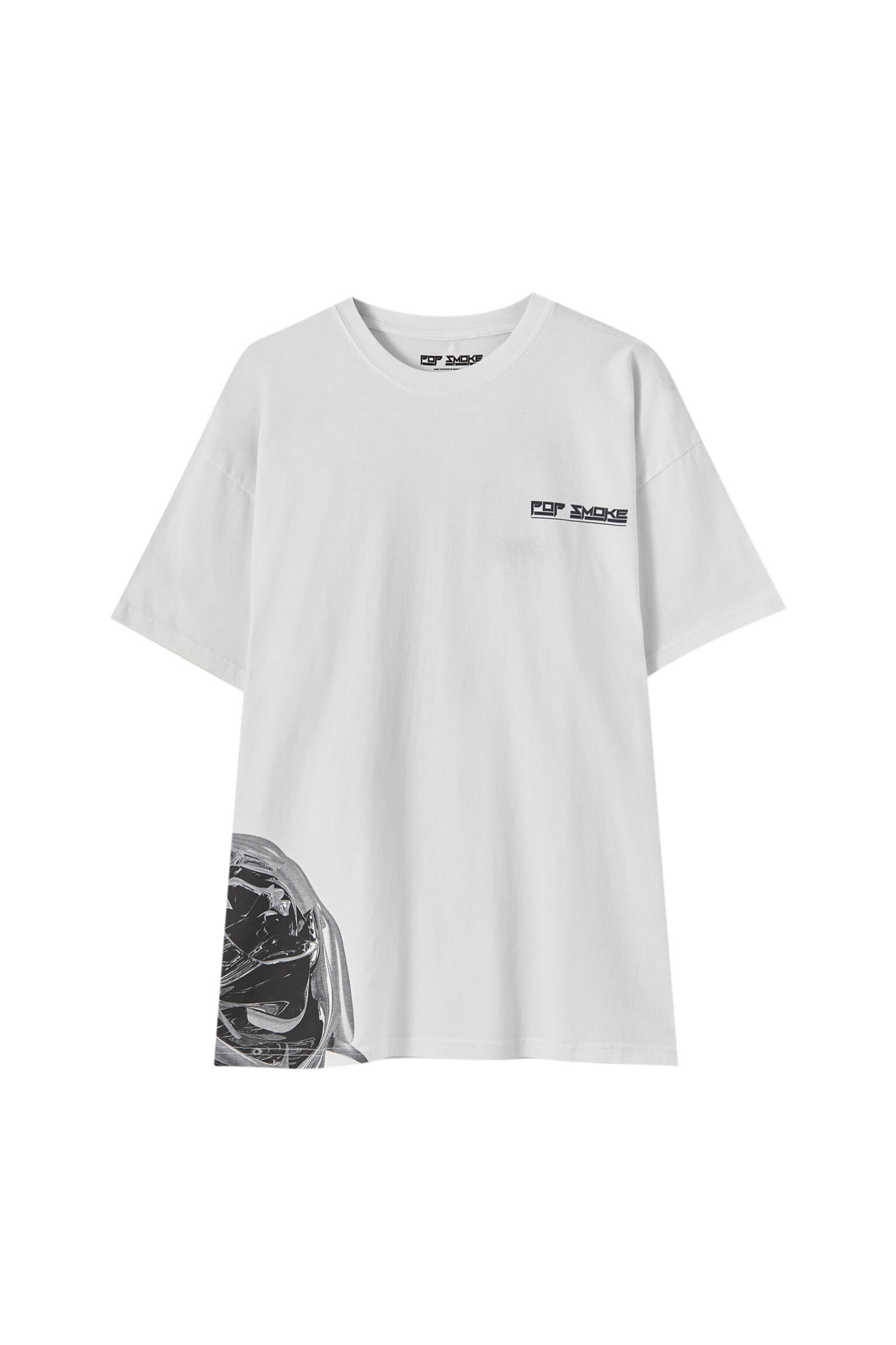 Белая футболка Pop Smoke БЕЛЫЙ Pull & Bear