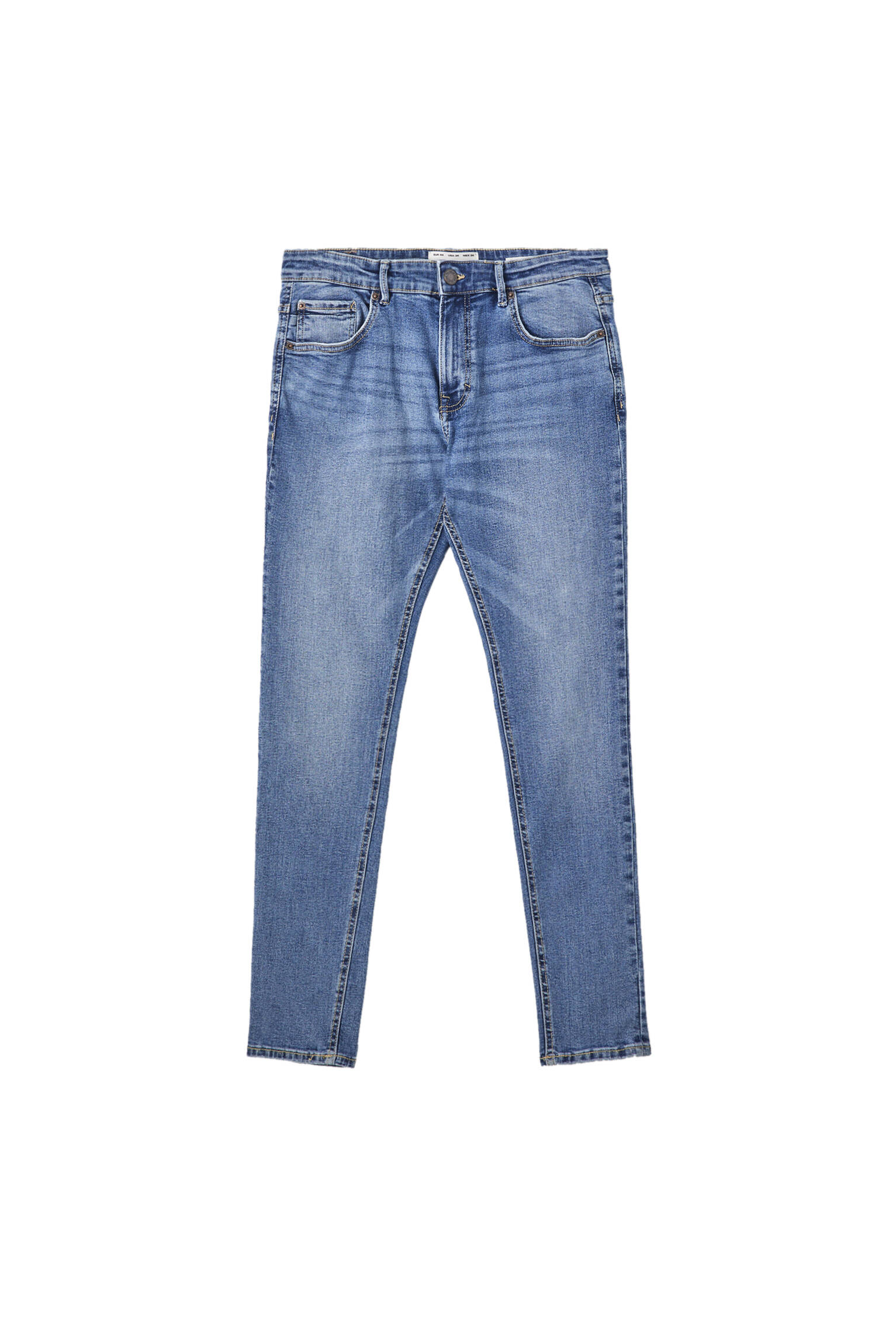 Синие джинсы суперскинни с эффектом потертости ВЫЦВЕТШИЙ СИНИЙ Pull & Bear