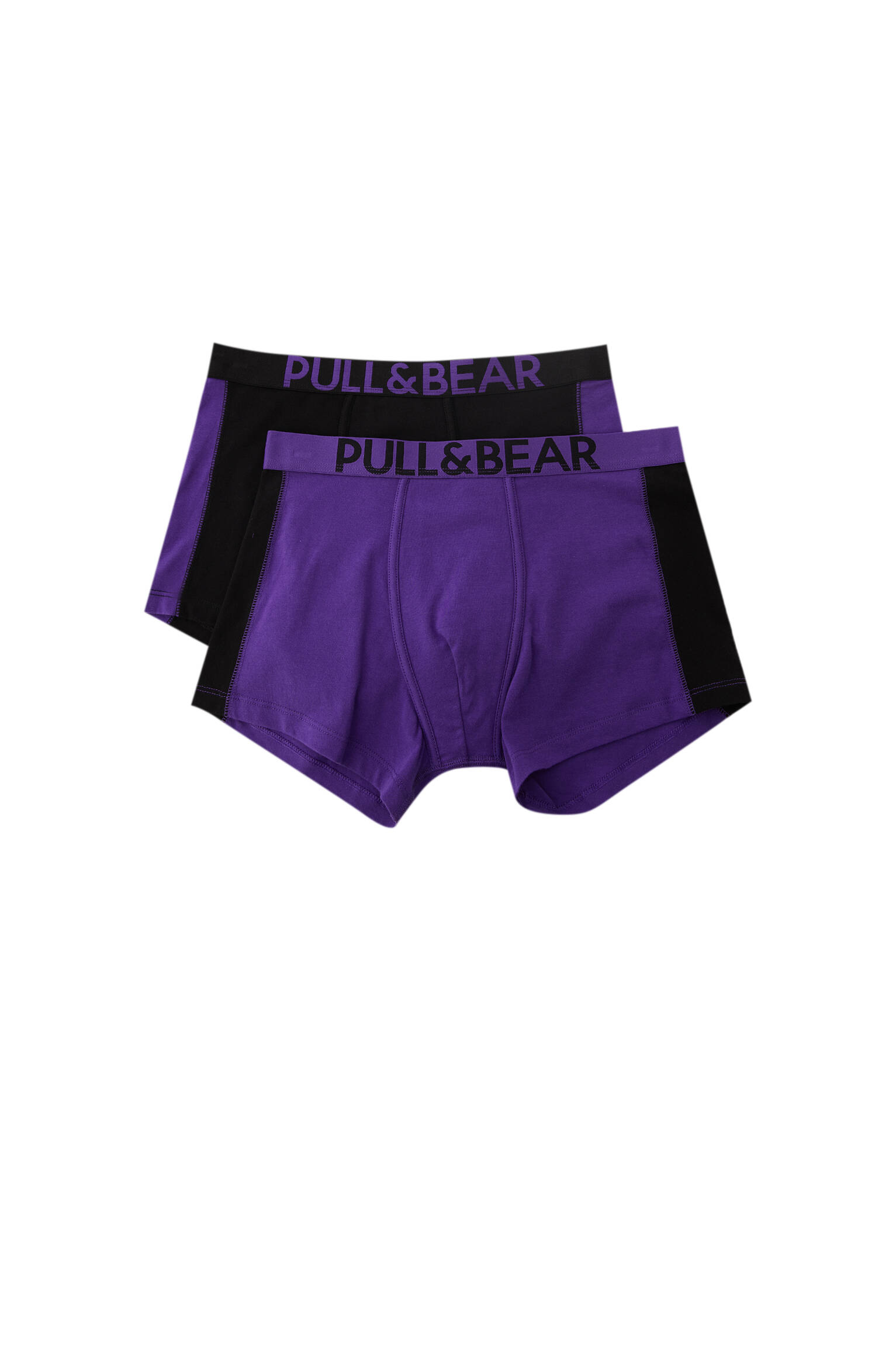 Набор из 2 трусов-боксеров с фиолетовыми цветовыми блоками РАЗНЫЕ Pull & Bear
