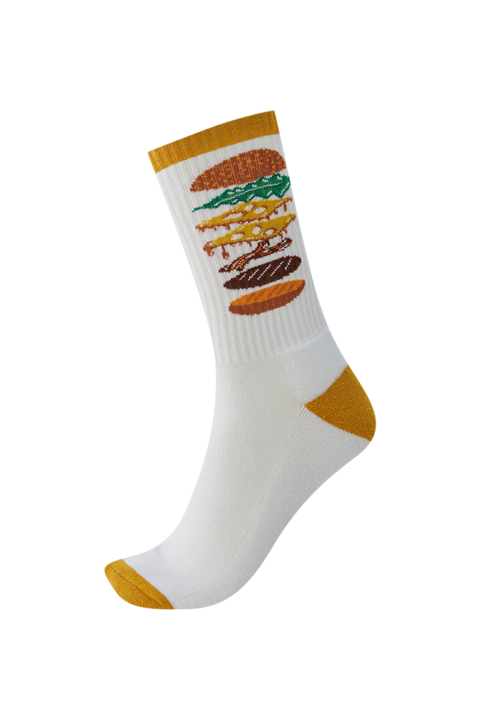 Спортивные носки с принтом «Бургер» РАЗНЫЕ Pull & Bear