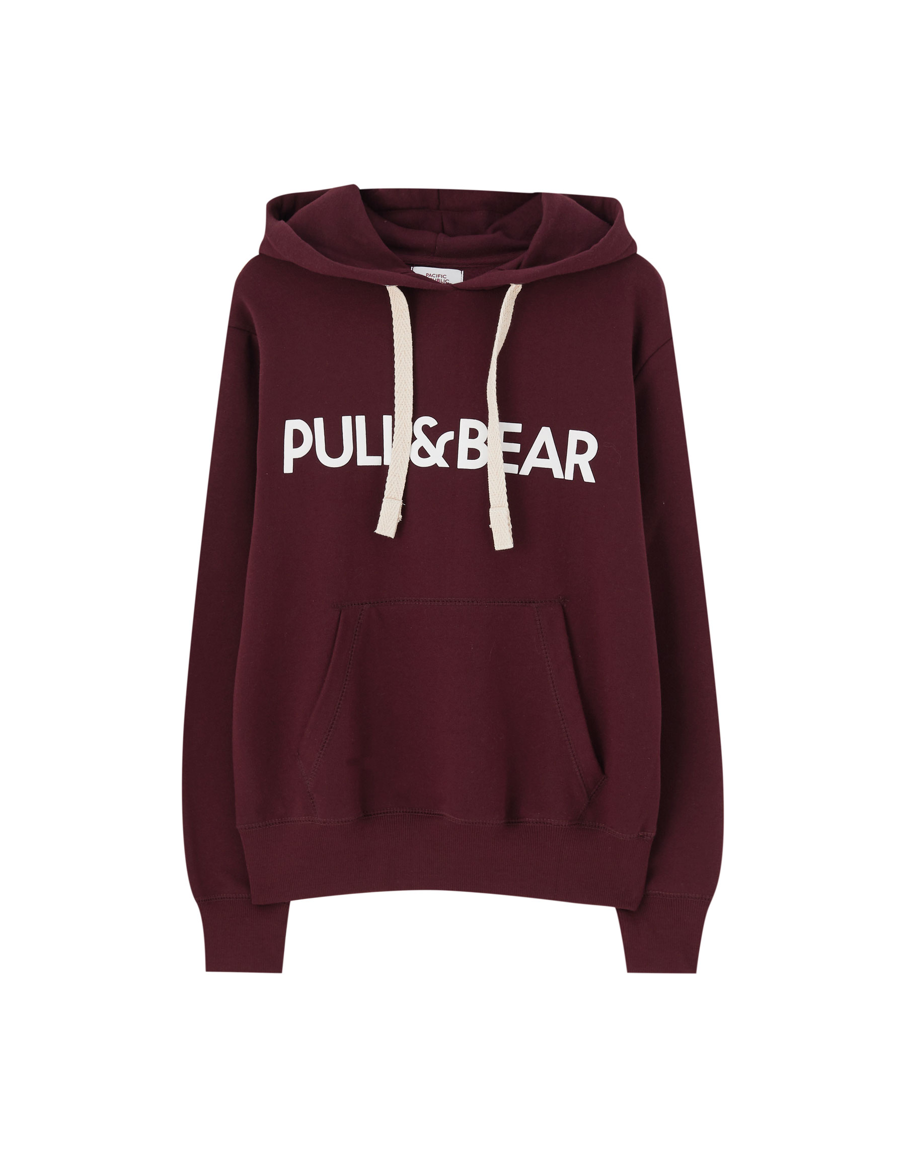 ГРАНАТОВЫЙ Худи с карманом и логотипом Pull & Bear