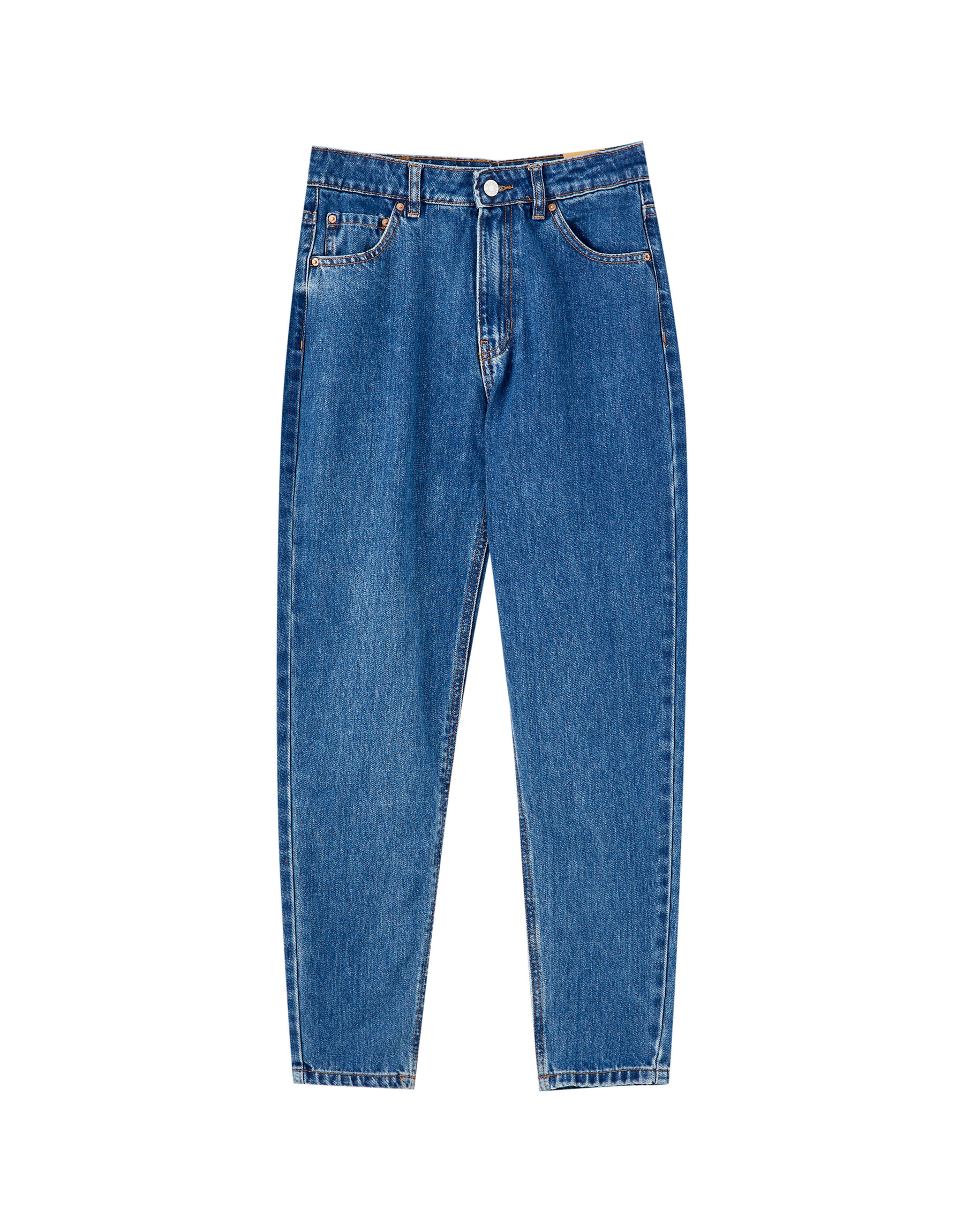 Базовые джинсы mom fit ТЕМНО-СИНИЙ Pull & Bear
